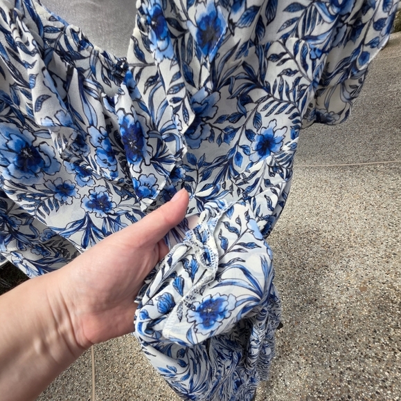 Nwot Misa Los ANGELES Floral Blue and White Women's Dress 0 - Picture 6 of 15